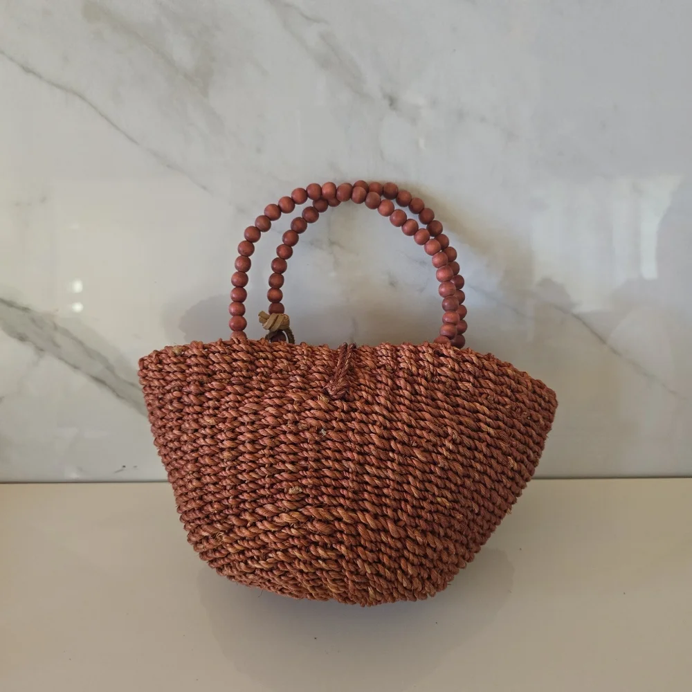 Nine West | Brandy Orange Brown Woven Tote